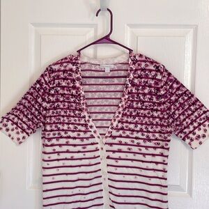 New York & Company Short Sleeve V Neck button front Cardigan,Size XL